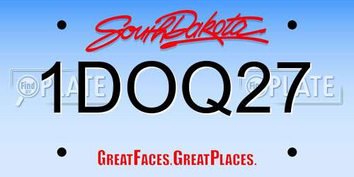 1DOQ27 South Dakota License Plate