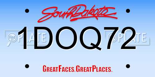 1DOQ72 South Dakota License Plate