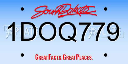 1DOQ779 South Dakota License Plate