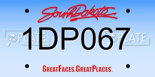 1DP067 South Dakota License Plate