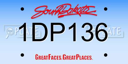 1DP136 South Dakota License Plate