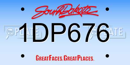 1DP676 South Dakota License Plate