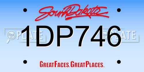 1DP746 South Dakota License Plate