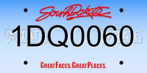 1DQ0060 South Dakota License Plate