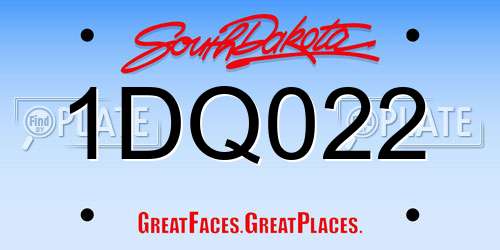 1DQ022 South Dakota License Plate