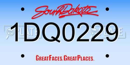 1DQ0229 South Dakota License Plate