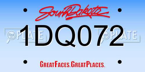 1DQ072 South Dakota License Plate