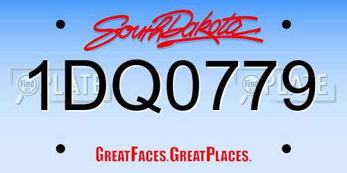 1DQ0779 South Dakota License Plate