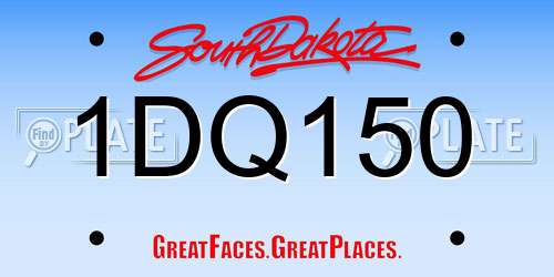 1DQ150 South Dakota License Plate