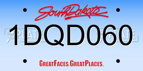 1DQD060 South Dakota License Plate