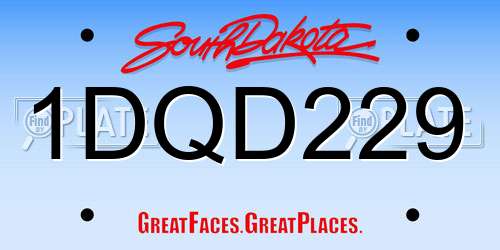 1DQD229 South Dakota License Plate