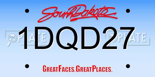 1DQD27 South Dakota License Plate