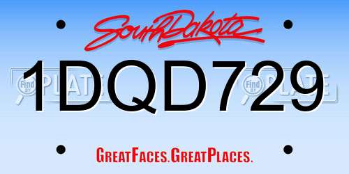 1DQD729 South Dakota License Plate