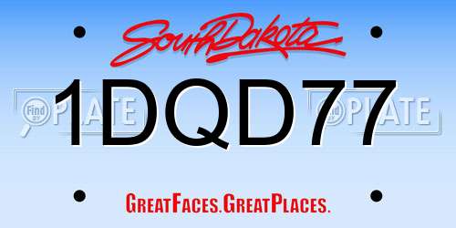 1DQD77 South Dakota License Plate