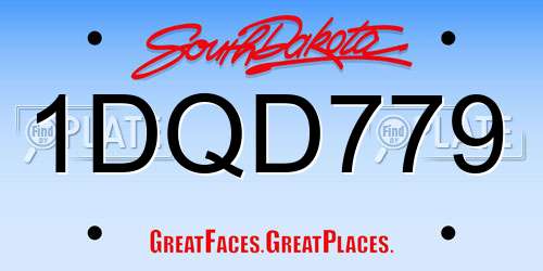 1DQD779 South Dakota License Plate