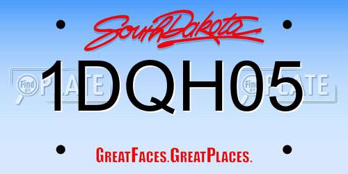 1DQH05 South Dakota License Plate