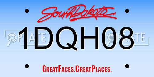 1DQH08 South Dakota License Plate
