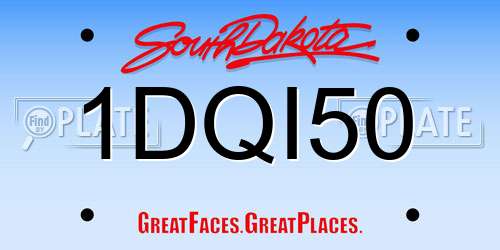 1DQI50 South Dakota License Plate