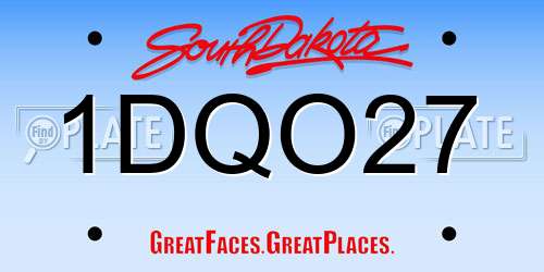 1DQO27 South Dakota License Plate