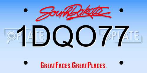 1DQO77 South Dakota License Plate