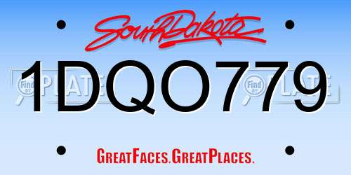 1DQO779 South Dakota License Plate