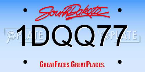 1DQQ77 South Dakota License Plate