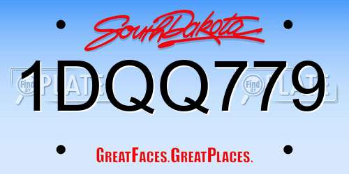 1DQQ779 South Dakota License Plate