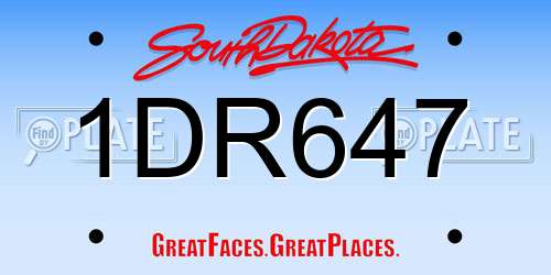 1DR647 South Dakota License Plate