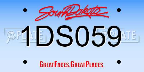 1DS059 South Dakota License Plate