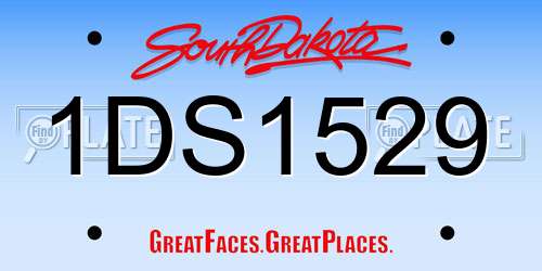 1DS1529 South Dakota License Plate