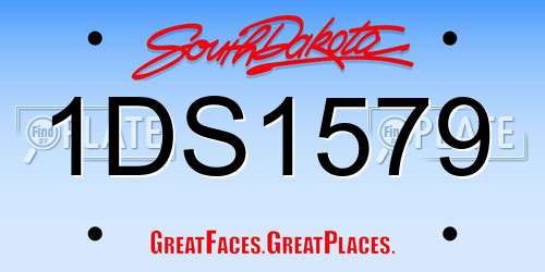 1DS1579 South Dakota License Plate