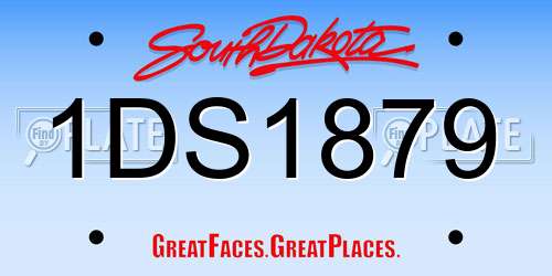 1DS1879 South Dakota License Plate
