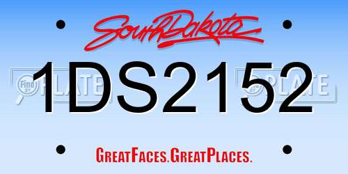 1DS2152 South Dakota License Plate