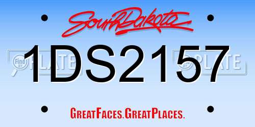 1DS2157 South Dakota License Plate