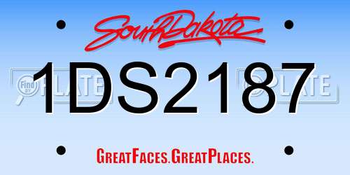 1DS2187 South Dakota License Plate