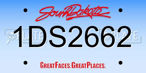 1DS2662 South Dakota License Plate