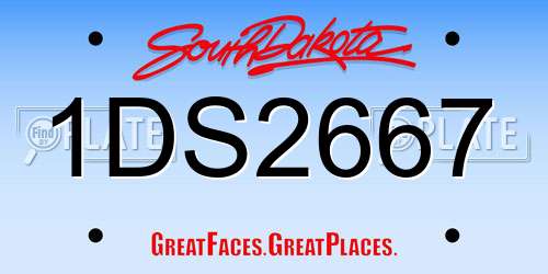 1DS2667 South Dakota License Plate