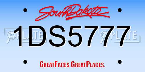 1DS5777 South Dakota License Plate