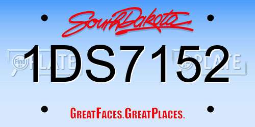1DS7152 South Dakota License Plate