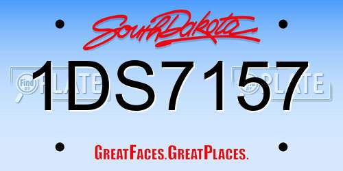 1DS7157 South Dakota License Plate
