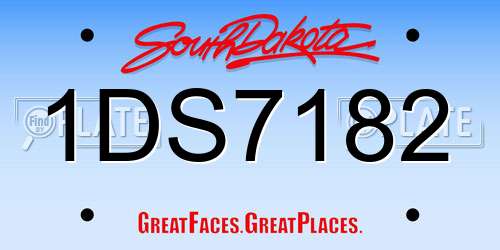 1DS7182 South Dakota License Plate