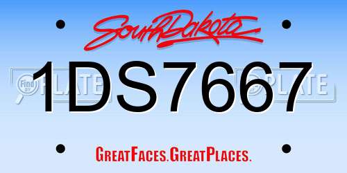 1DS7667 South Dakota License Plate
