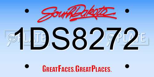 1DS8272 South Dakota License Plate