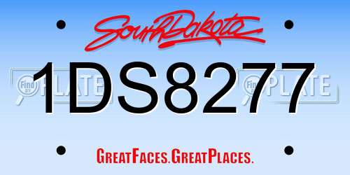 1DS8277 South Dakota License Plate