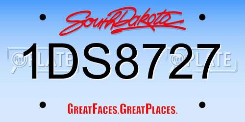 1DS8727 South Dakota License Plate