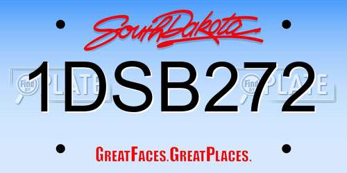 1DSB272 South Dakota License Plate