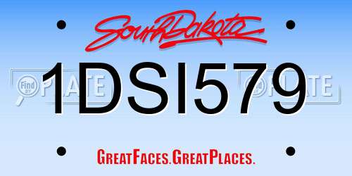 1DSI579 South Dakota License Plate