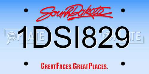 1DSI829 South Dakota License Plate
