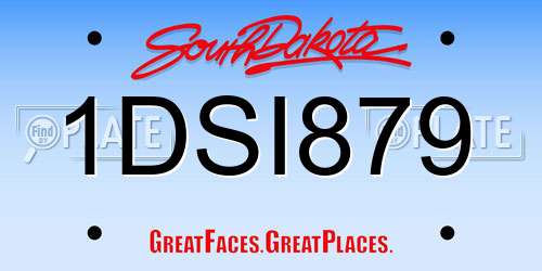 1DSI879 South Dakota License Plate