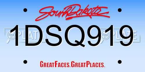 1DSQ919 South Dakota License Plate